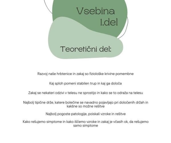 Predavanje Drža in bolečine v hrbtenici - uvod v fascije